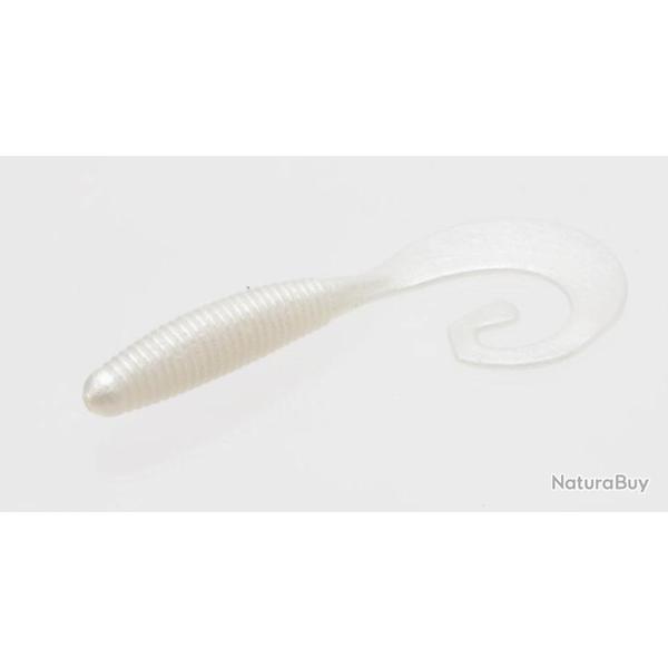 Leurre Souple Zoom Tab Tail Grub 10cm White Pearl