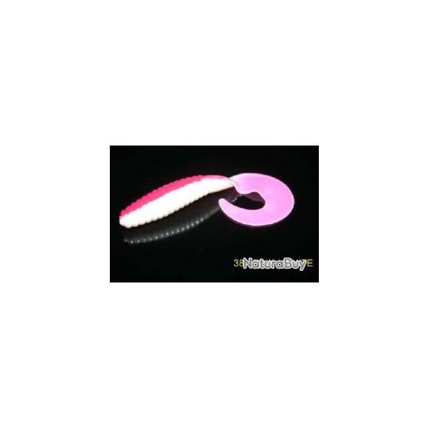 Leurre Big Bite Baits Fat Grub 5' Pink / White