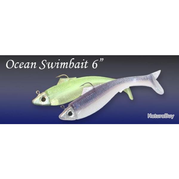 Leurre Souple Roboworm Ocean Swimbait 6" Pearl White