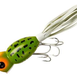 Leurre Popper Arbogast Hula Popper 4,4cm Frog White Belly