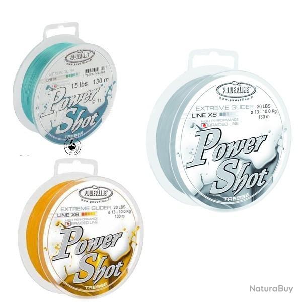 Tresse Powerline Power Shot 8 Brins 130m Bleu 9/100
