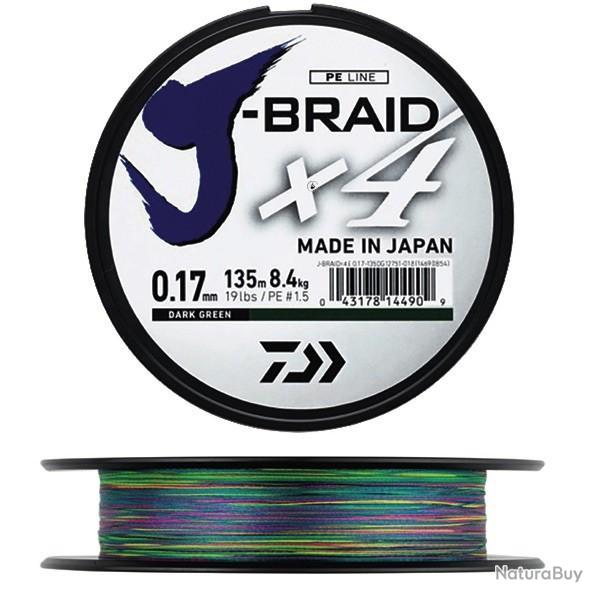 Tresse Daiwa J Braid X4 Multicolore 10/100 150m