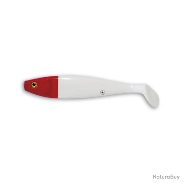 Leurre Souple Delalande Shad GT 18cm Blanc T�te Rouge