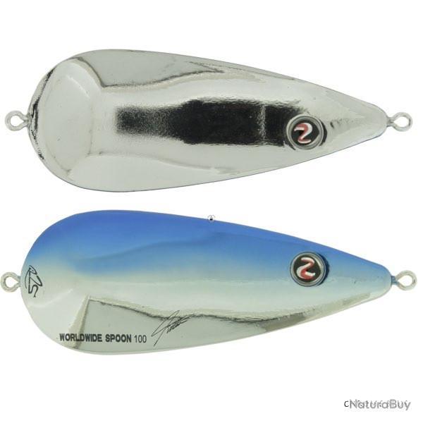 Cuiller Ondulante River2Sea Worldwide Spoon 10cm Chrome Blue