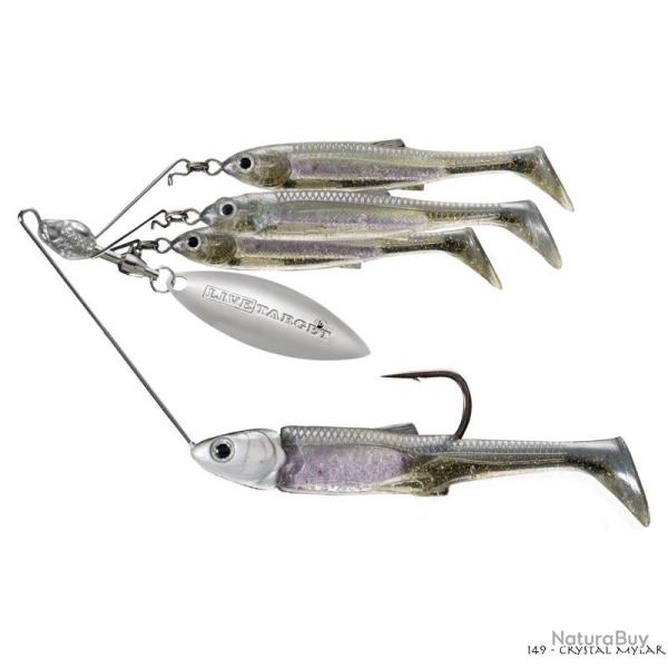 Spinnerbait Live Target Baitball Spinner Rig Medium 14g 151 - Smoke Mylar Minnow