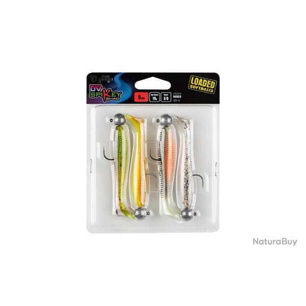 Leurre Souple Fox Rage Spikey Shad Loaded UV Colour 15g 12cm UV Green Pumpkin, UV Sun Dance, UV Hot 