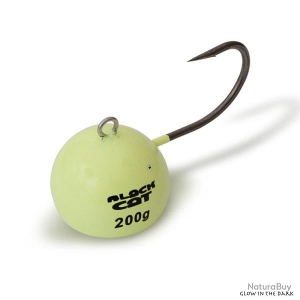 T�te Plomb�e Silure Black Cat Fire Ball 120 g Glow In The Dark