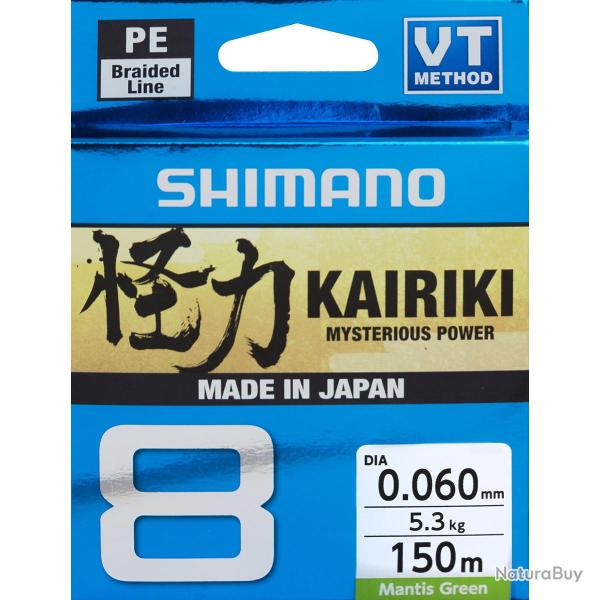 Tresse Shimano Kairiki 8 300m Mantis Green 23/100