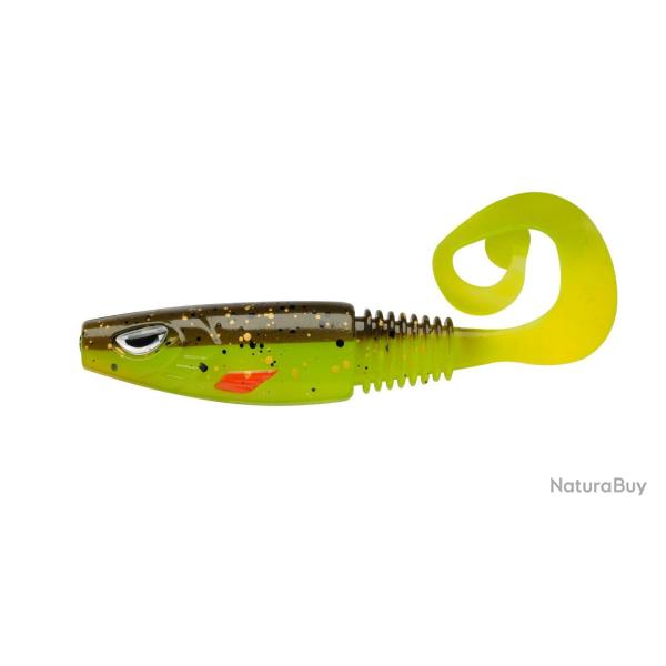 Leurre souple Berkley Sick Curl 12cm Brown Chartreuse