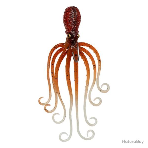 Leurre Souple Savage Gear 3d Octopus 16cm Brown Glow
