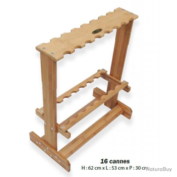 Pr�sentoir en Bambou pour cannes Scratch Tackle 16 cannes