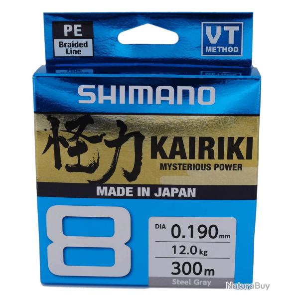 Tresse Shimano Kairiki 8 300m Steel Grey 20/100