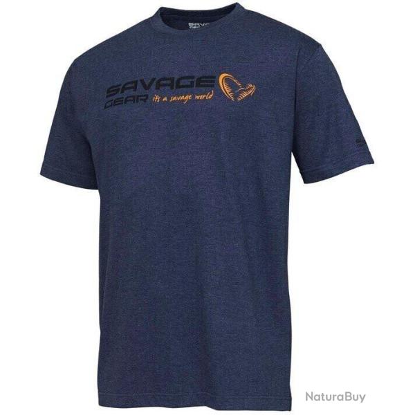Tee Shirt Savage Gear Signature Logo Blue