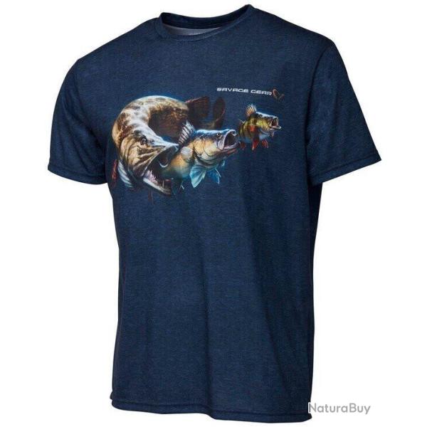 Tee Shirt Savage Gear Cannibal Tee Blue