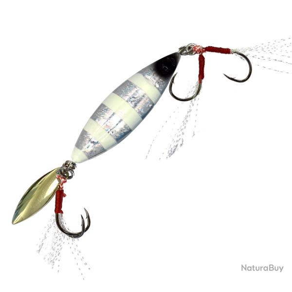 Jig M�tallique Volkien Soul Micro Candy Blade 40g Zebra Glow Silver