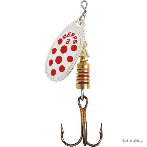 Cuiller Mepps Aglia Points Rouges Argent 4,5g n�2 A l'unit�