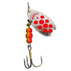 Cuiller Mepps Aglia Points Rouges Argent 9g A l'unit&eacute; n&deg;4