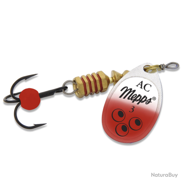 Cuiller Mepps Aglia-E Brite Argent Rouge 6,5g n�3 A l'unit�