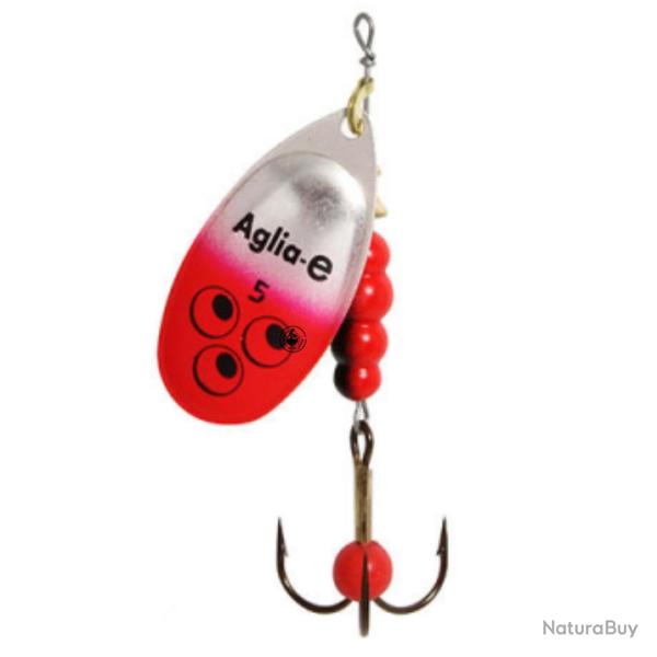 Cuiller Mepps Aglia-E Brite Argent Rouge 9g A l'unit� n�4