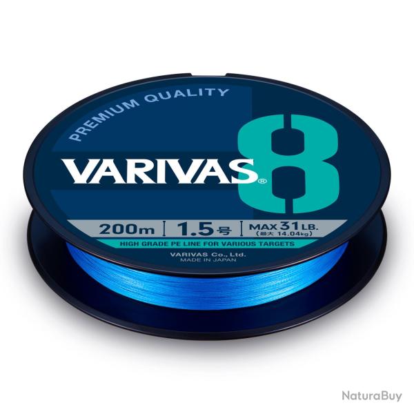 Tresse Varivas PE 8 Ocean Blue 150m 150m PE 1 20lb