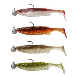 Leurre Souple Savage Gear Fat Minnow T-Tail RTF 10,5cm 10,5cm Par 4 Clearwater Mix 11g + 10g