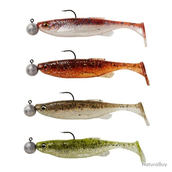 Leurre Souple Savage Gear Fat Minnow T-Tail RTF 13cm 13cm Par 4 #5/0 Clearwater Mix 20g + 12,5g