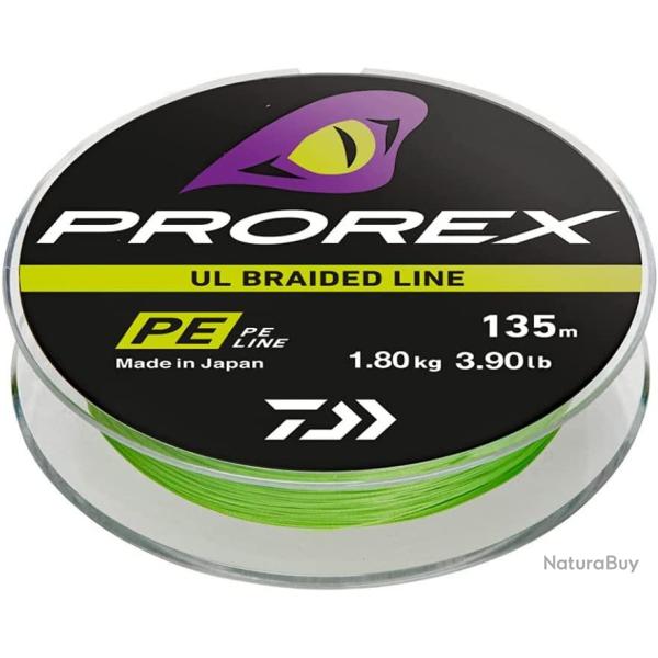 Tresse Daiwa Prorex UL PE Line 135m 135m Chartreuse PE #0,40 2,8 kg