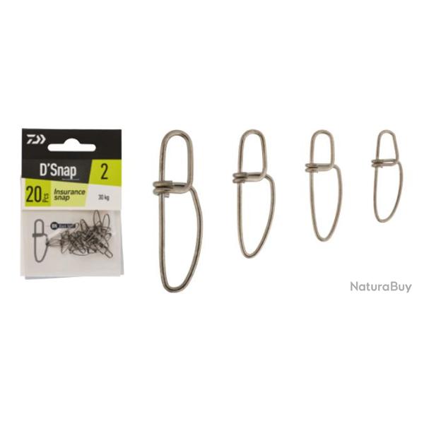 Agrafe Daiwa Insurance Snap 35kg n�3 par 20