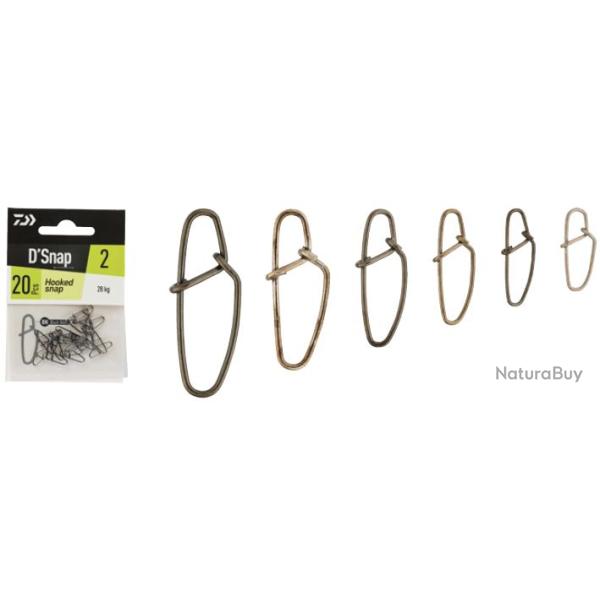 Agrafe Daiwa Hooked Snap n�4 45kg par 20