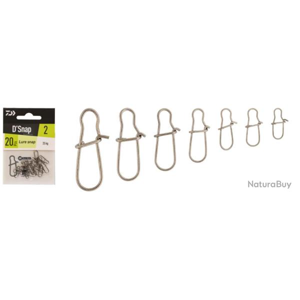 Agrafe Daiwa Lure Snap n�3 par 20 33kg