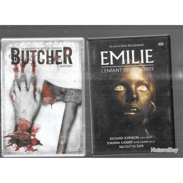 7 dvd soit 9 films horreur , suspense  , d�mon house , aberration, hurlements ,  butcher,  �milie