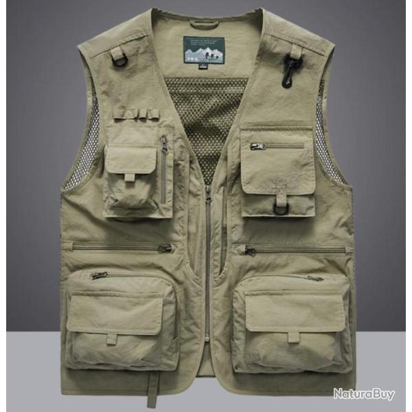 Gilet de P�che 12 poches, coloris KAKI......LIV OFFERTE