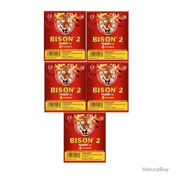 Bison 2 - 5X Paquet de 4 P�tard � m�che - Artifice