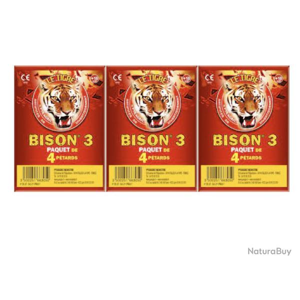 Bison 3 - 3X Paquet de 4 P�tard � m�che - Artifice