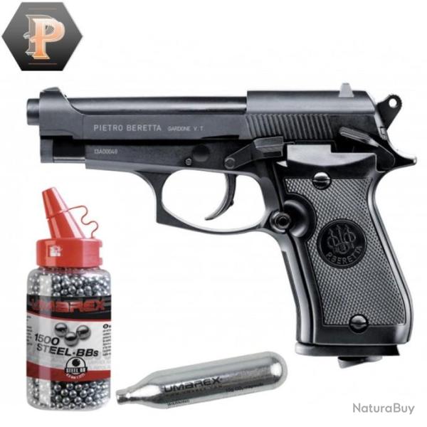 Pistolet Beretta M84 FS CO2 cal. BB/4.5 mm + 1500 BB + capsules