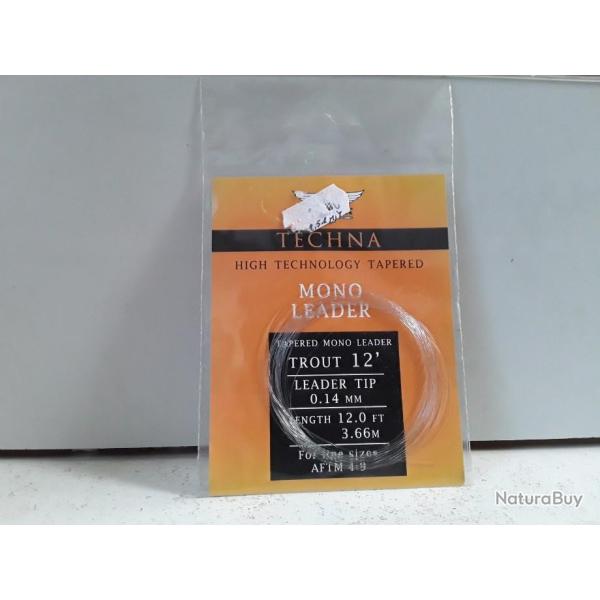 9395A QUEUE DE RAT FENWICK TECHNA MONO LEADER 0.14MM 3,66M NEUF