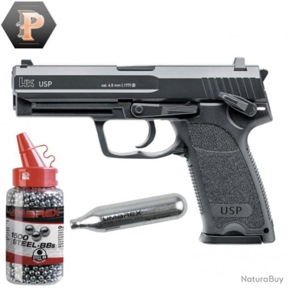 Heckler & Koch USP Black Blowback CO2 cal BB/4.5mm + 1500BB + capsules