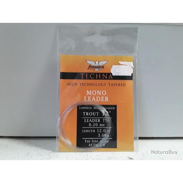 9395D QUEUE DE RAT FENWICK TECHNA MONO LEADER 0.20MM 3,66M NEUF