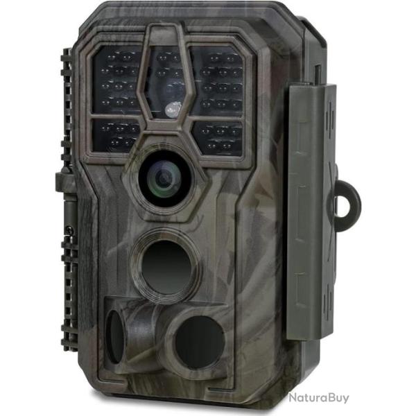 Cam�ra Chasse Pi�ges surveillance 64MP 1296P Vid�o Jusqu'� 30m Infrarouge Vision Nocturne