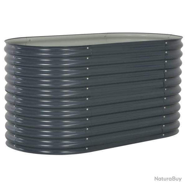 Jardini�re lit sur�lev� plantes fleurs jardin 160 x 80 x 81 cm acier galvanis� gris 02_0001007