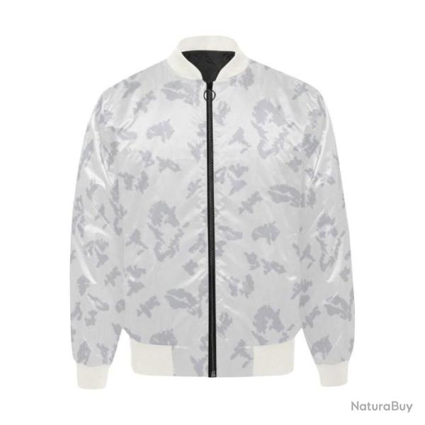 Blouson molletonn� bomber camouflage russe KLMK Berehzka Snow gris-argent bords blanc