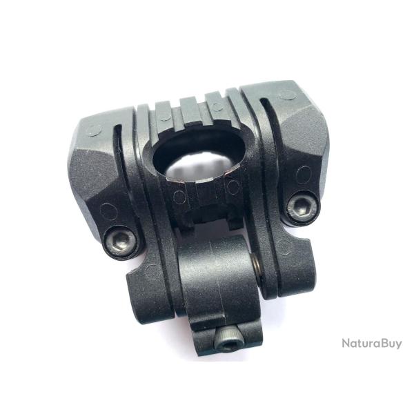 Support picatinny pour lampe tactique diametre 25.4 mm