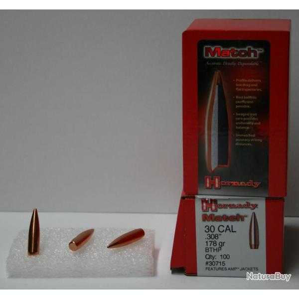 OGIVE HORNADY 30715 CAL. 30 178GR BTHP MATCH X100