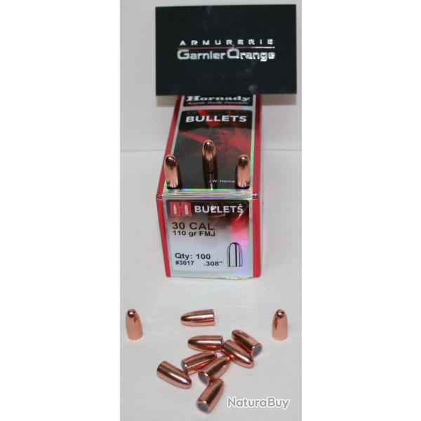 OGIVE HORNADY 3017 CAL. 30 RN FMJ 110GR X100