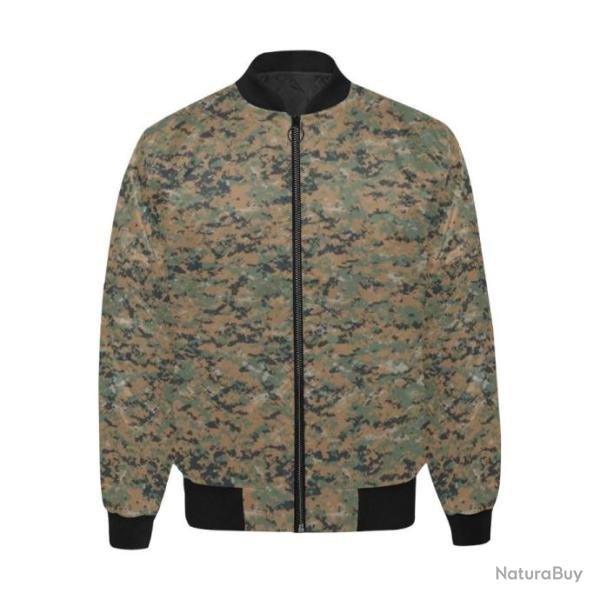 Blouson molletonn� bomber camouflage US MRPT woodland digital
