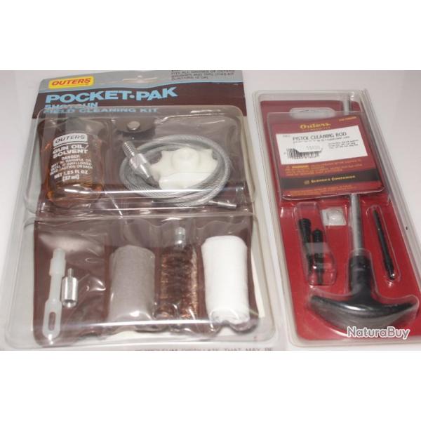 Lot de 2 ncessaires de nettoyage pour 38 / 357, 9 mm et calibre 12