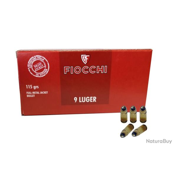 Fiocchi FMJ 115gr Cal. 9x19 - Lot de 500 munitions