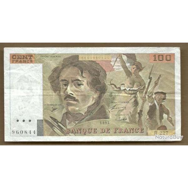 FRANCE = UN BILLET DE 100 FRANCS DE 1993