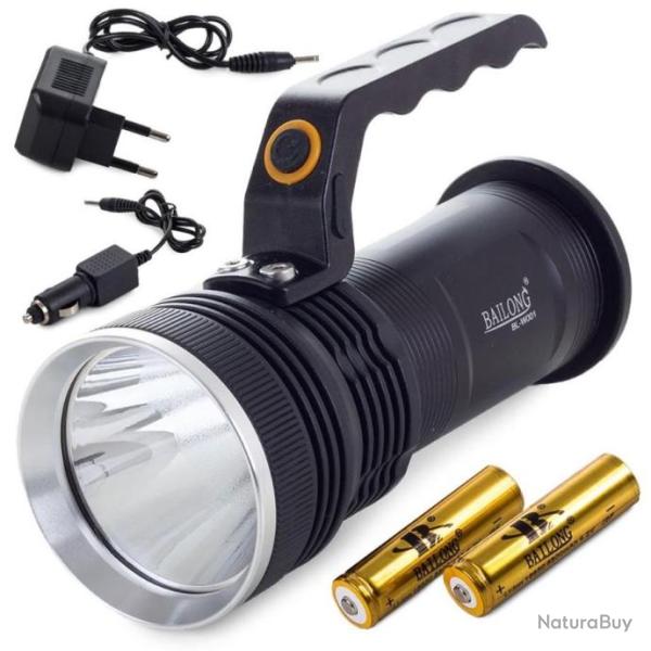 LAMPE TORCHE PUISSANTE PROJECTEUR LED PROFESSIONNEL PORT�E MAXIMALE 300 M�TRES