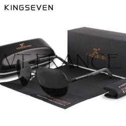 KINGSEVEN Lunettes Soleil Polarisee Aviateur-Black/Gray 20260729082519
